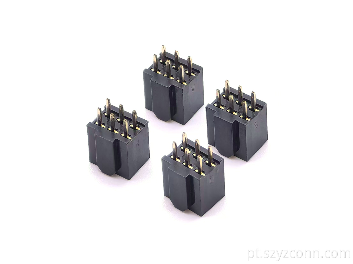2.54mm Pitch Female Header Connector Dual Row Y-type Fully Convex Non-clogging Holes H8.5mm 2*3P